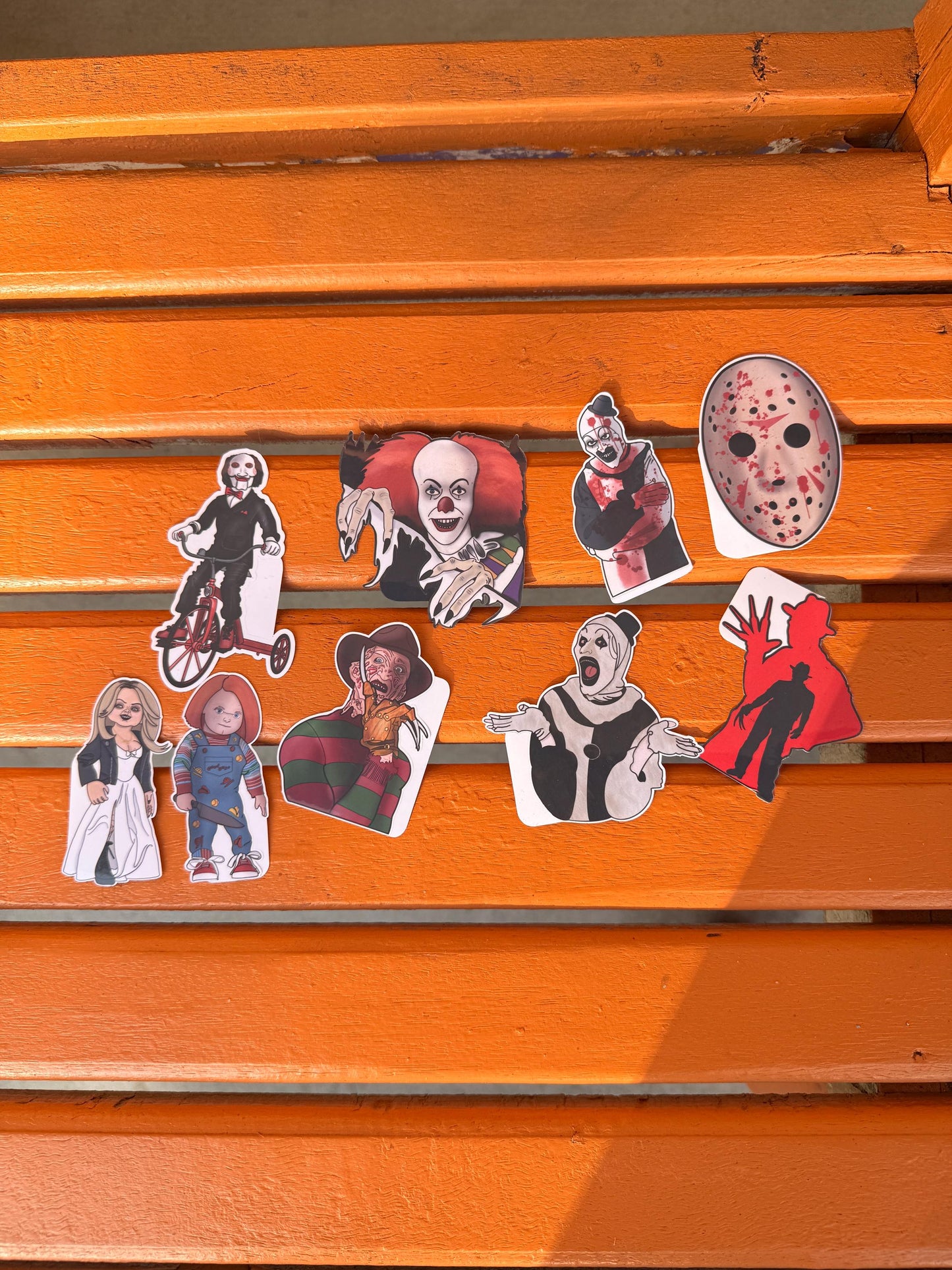 9pc Movie Monster set Stickers hand drawn. Not AI