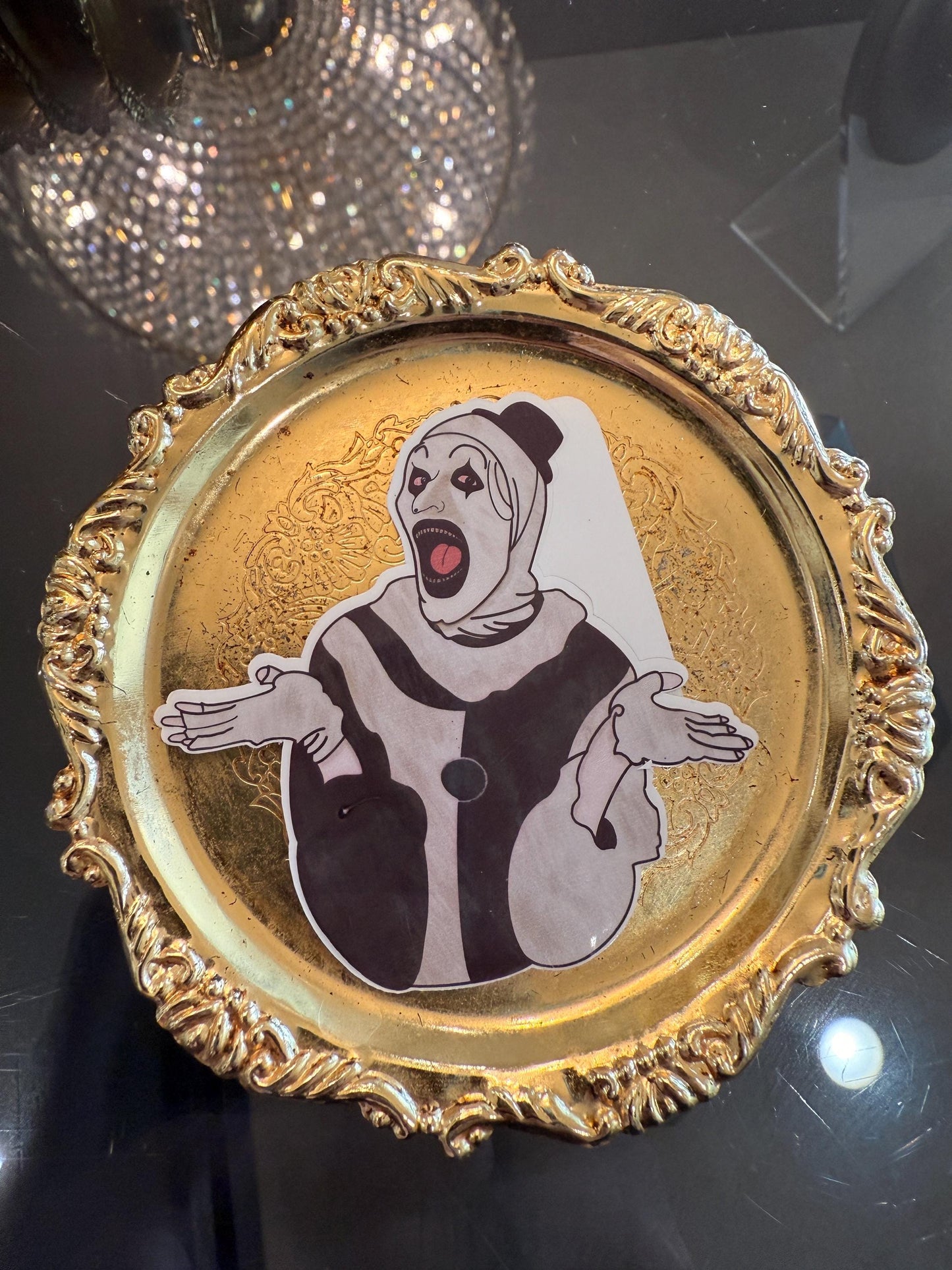 Art the clown Terrifier Sticker hand drawn. Not AI