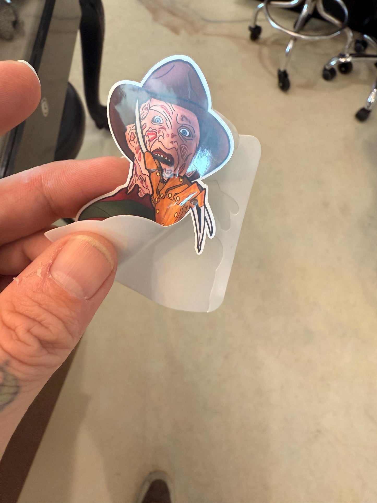 Freddy Kruger 2 pack. Horror movie stickers hand drawn. Not AI