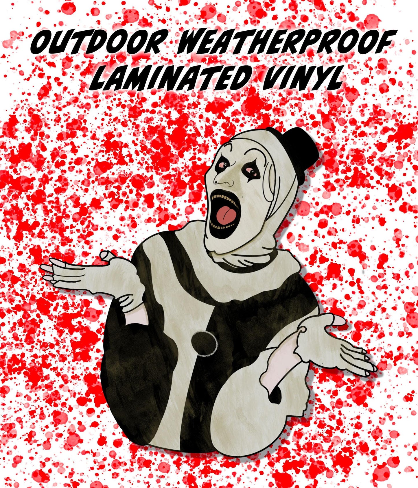 Art the clown Terrifier Sticker hand drawn. Not AI