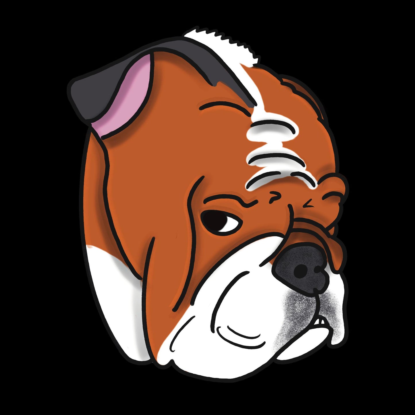 Bulldog side eye sticker