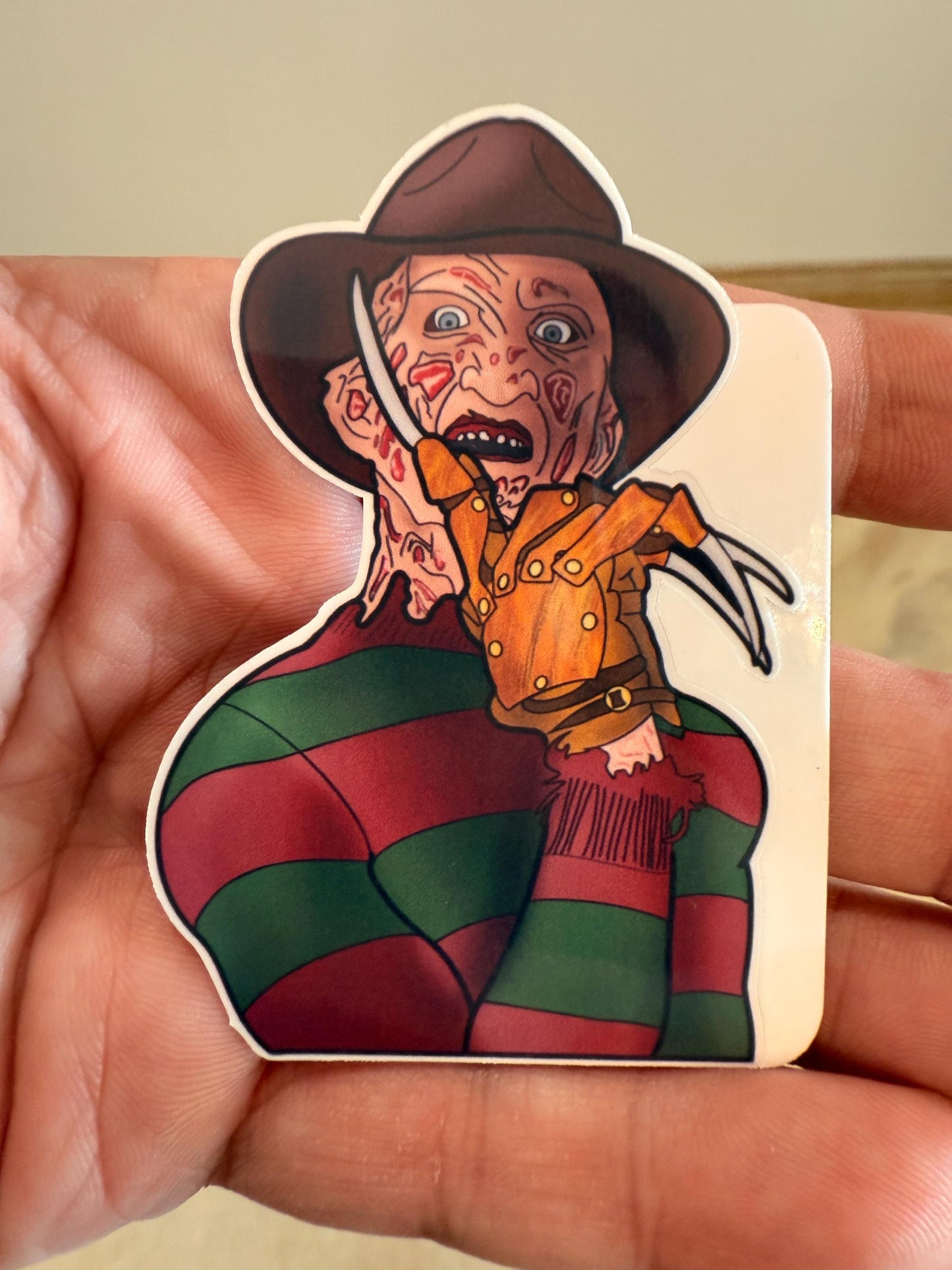 Freddy Kruger 2 pack. Horror movie stickers hand drawn. Not AI