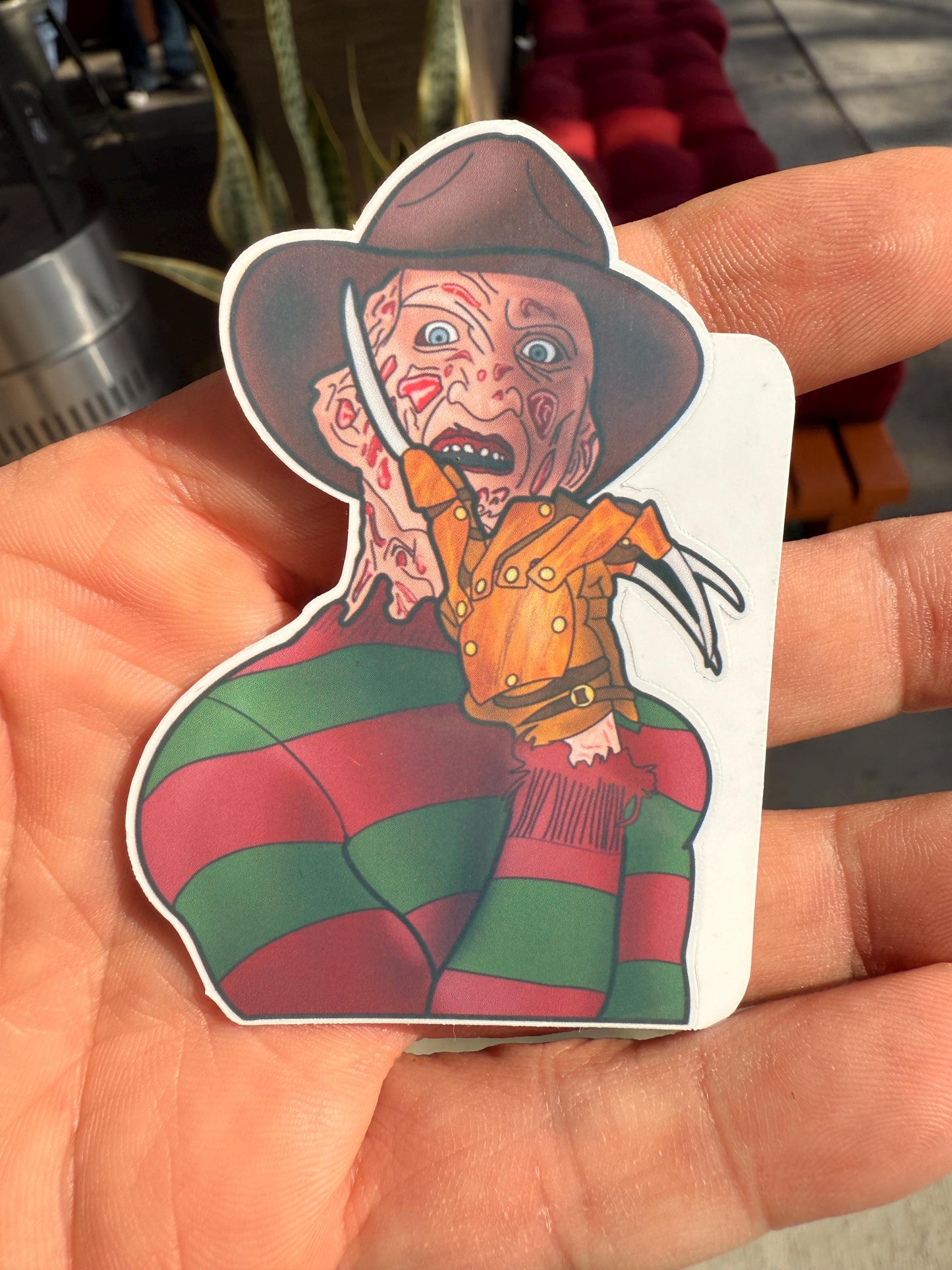 Freddy Kruger 2 pack. Horror movie stickers hand drawn. Not AI