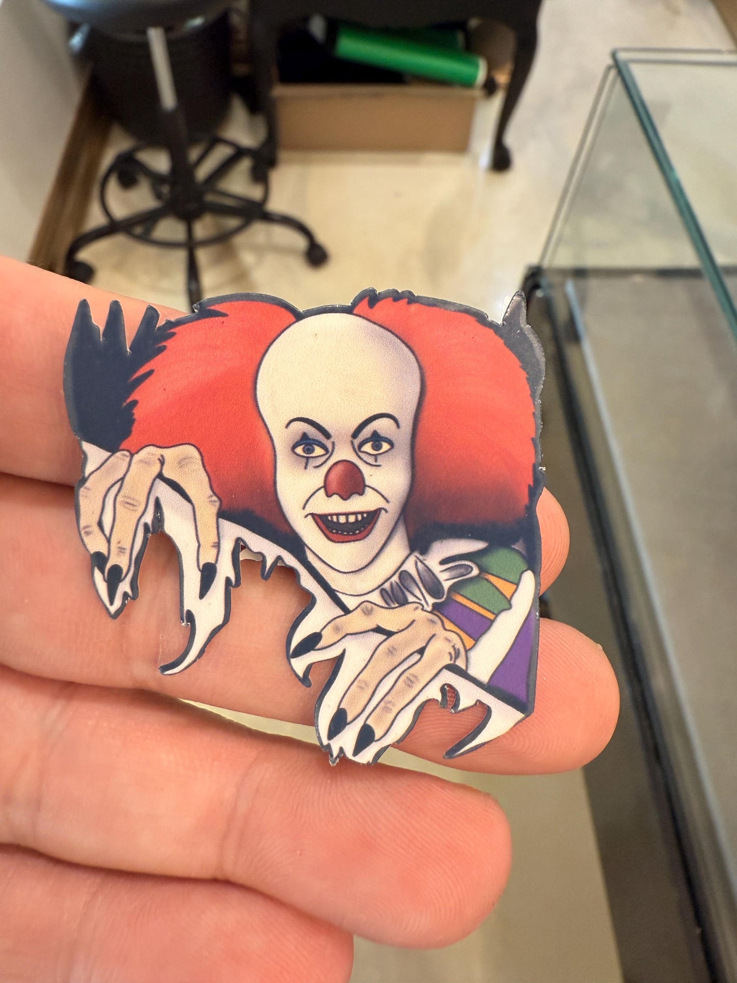 Pennywise clown It Sticker hand drawn. Not AI