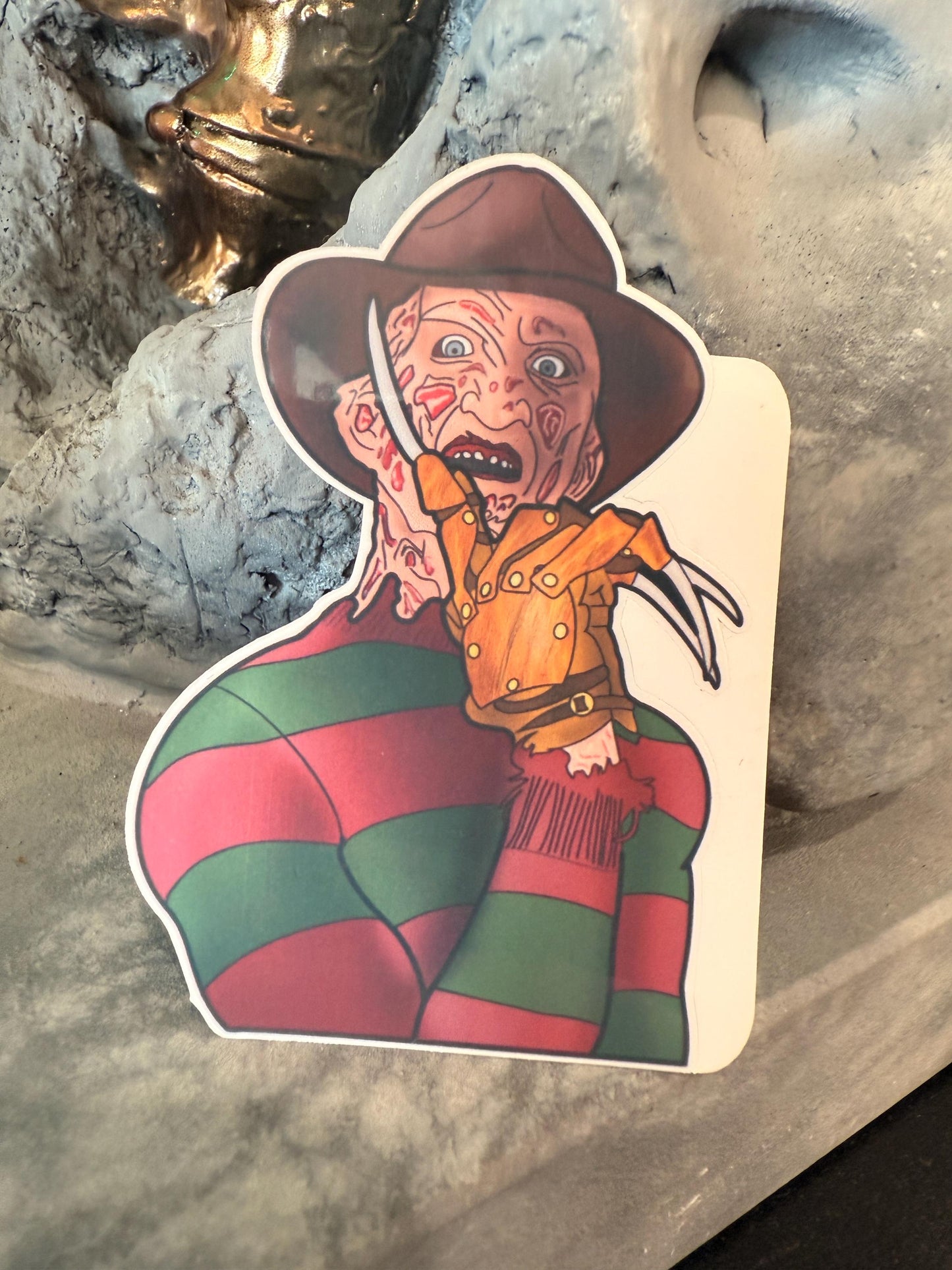 Freddy Kruger 2 pack. Horror movie stickers hand drawn. Not AI
