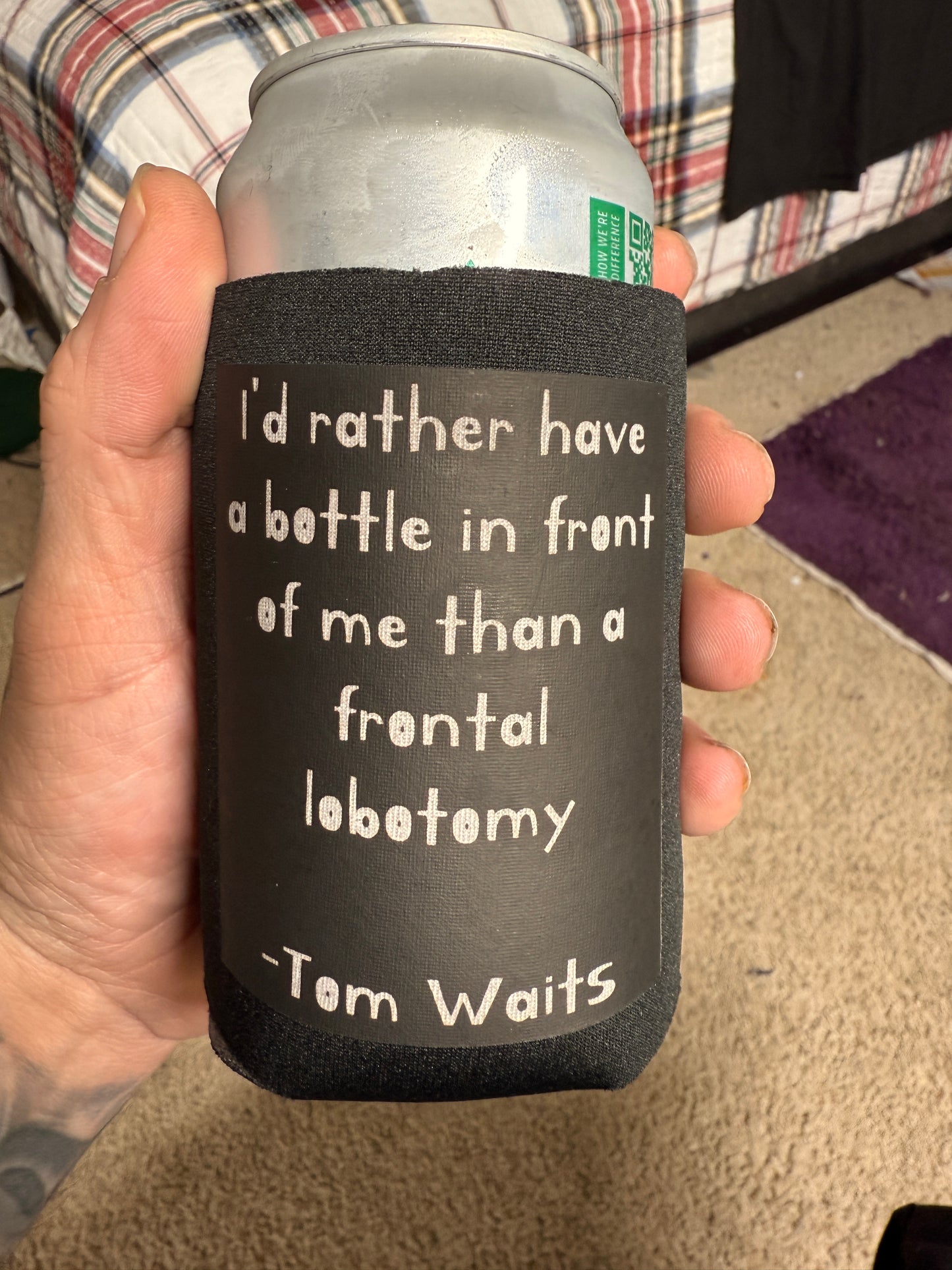 Bottle in Front of Me Funny Beer Coozie – Dark Humor Can Cooler