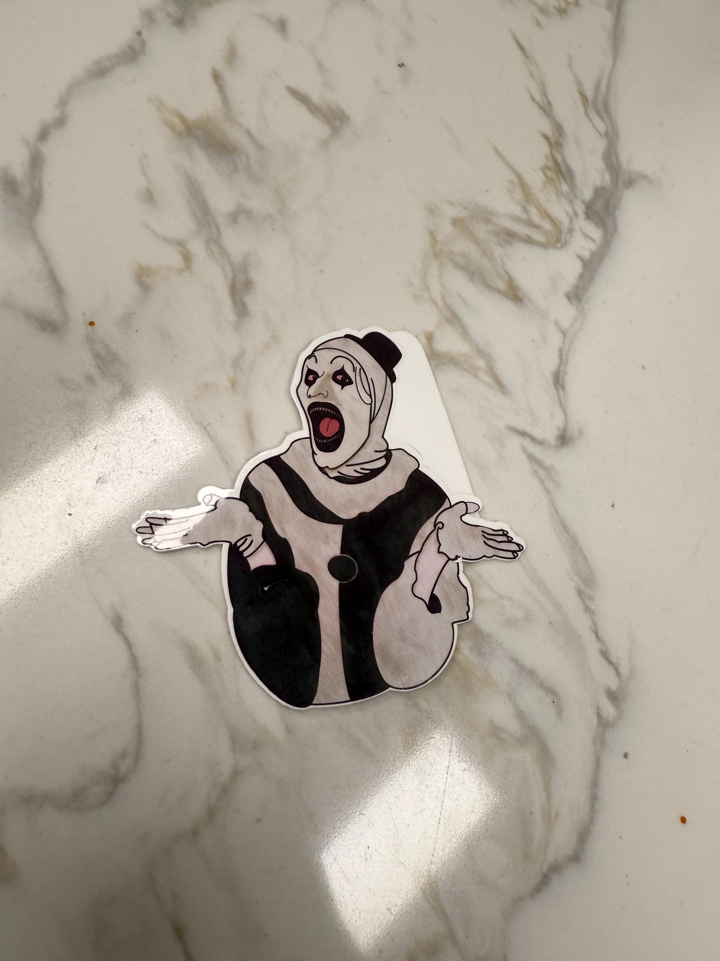 Art the clown Terrifier Sticker hand drawn. Not AI