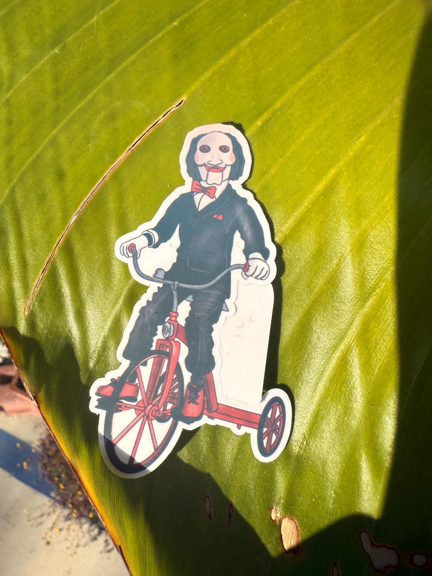 Jigsaw Sticker Saw movie hand drawn. Not AI