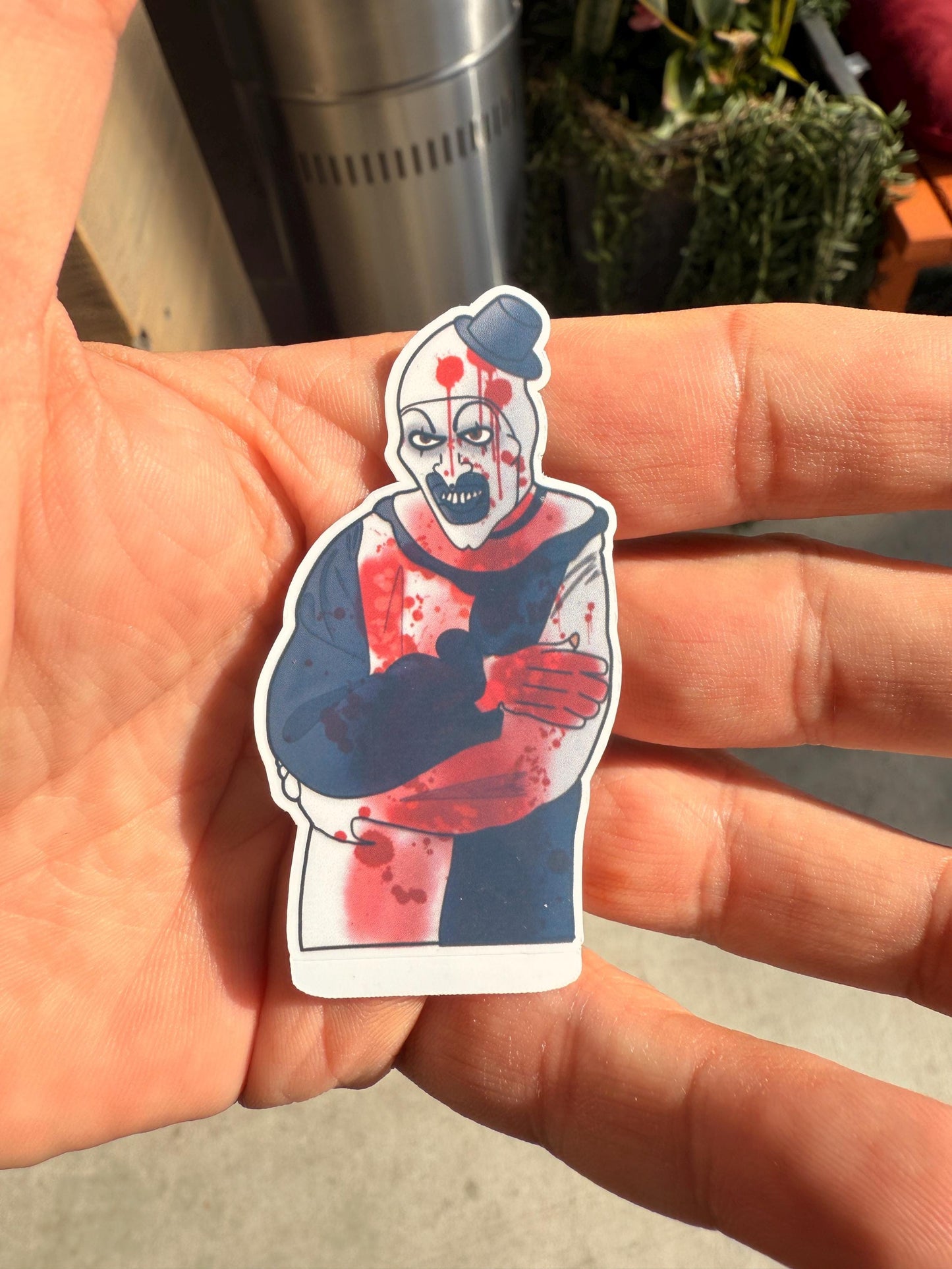 Art the bloody clown Terrifier Sticker hand drawn. Not AI
