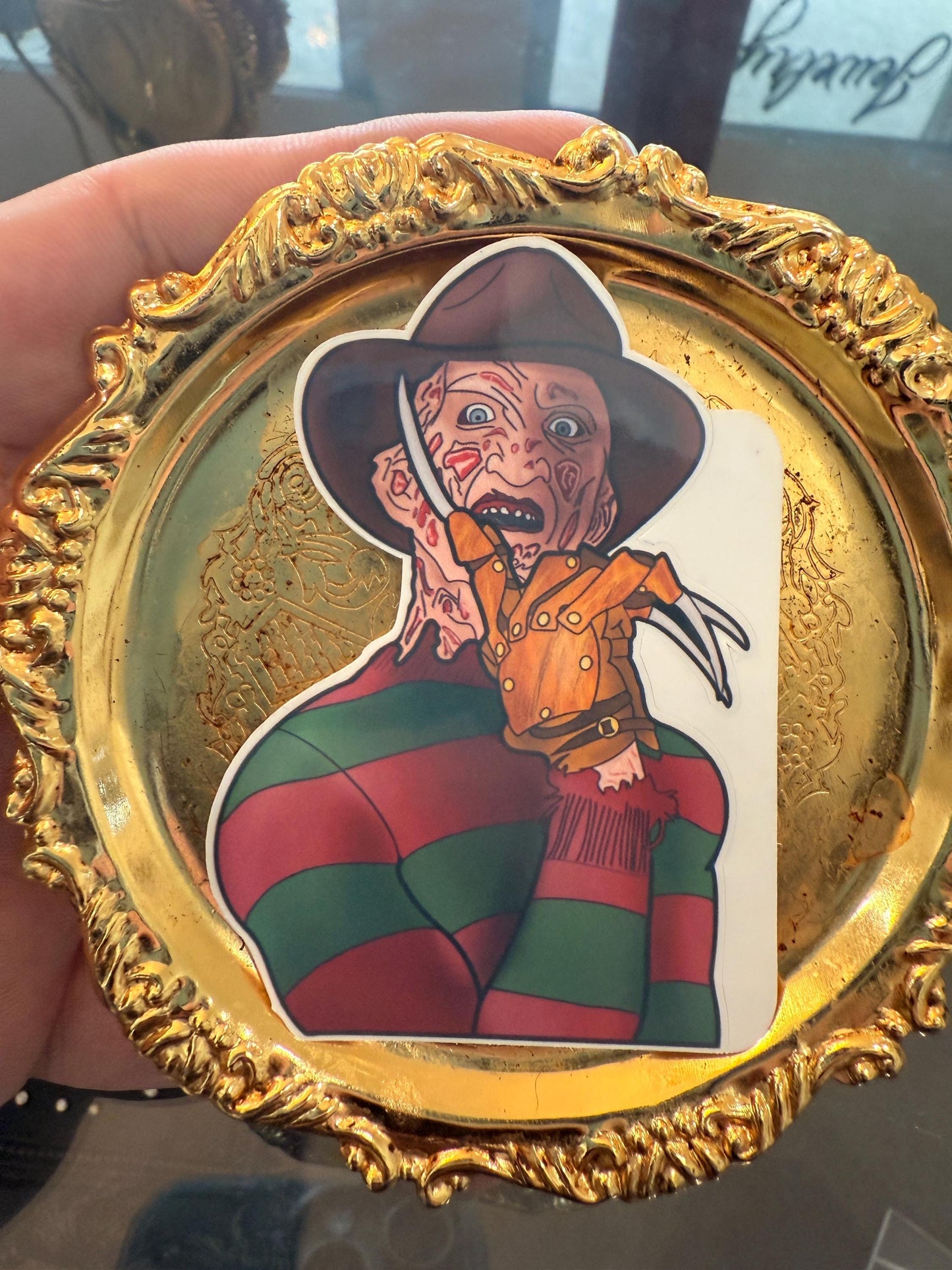 Freddy Kruger 2 pack. Horror movie stickers hand drawn. Not AI
