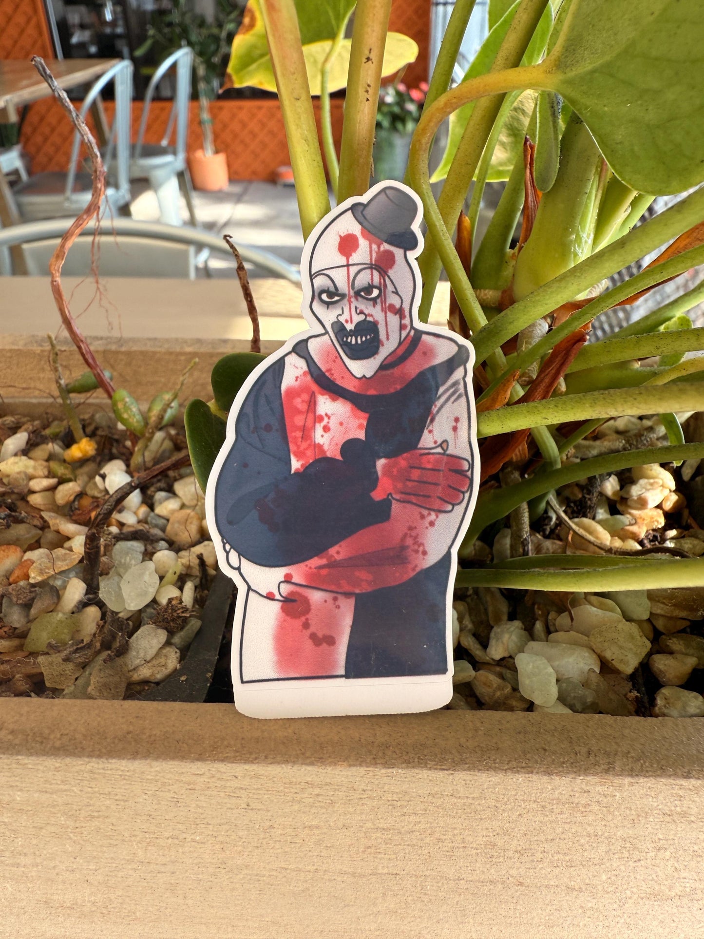 Art the bloody clown Terrifier Sticker hand drawn. Not AI