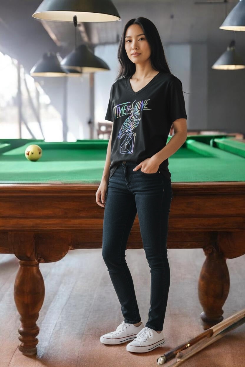 Time to Shine Holographic Crow Tee