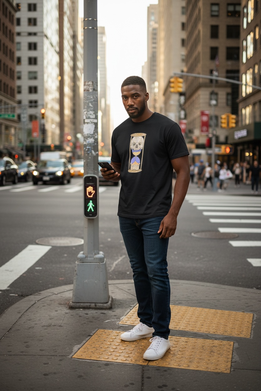 Time to Shine Hourglass Skull Tee