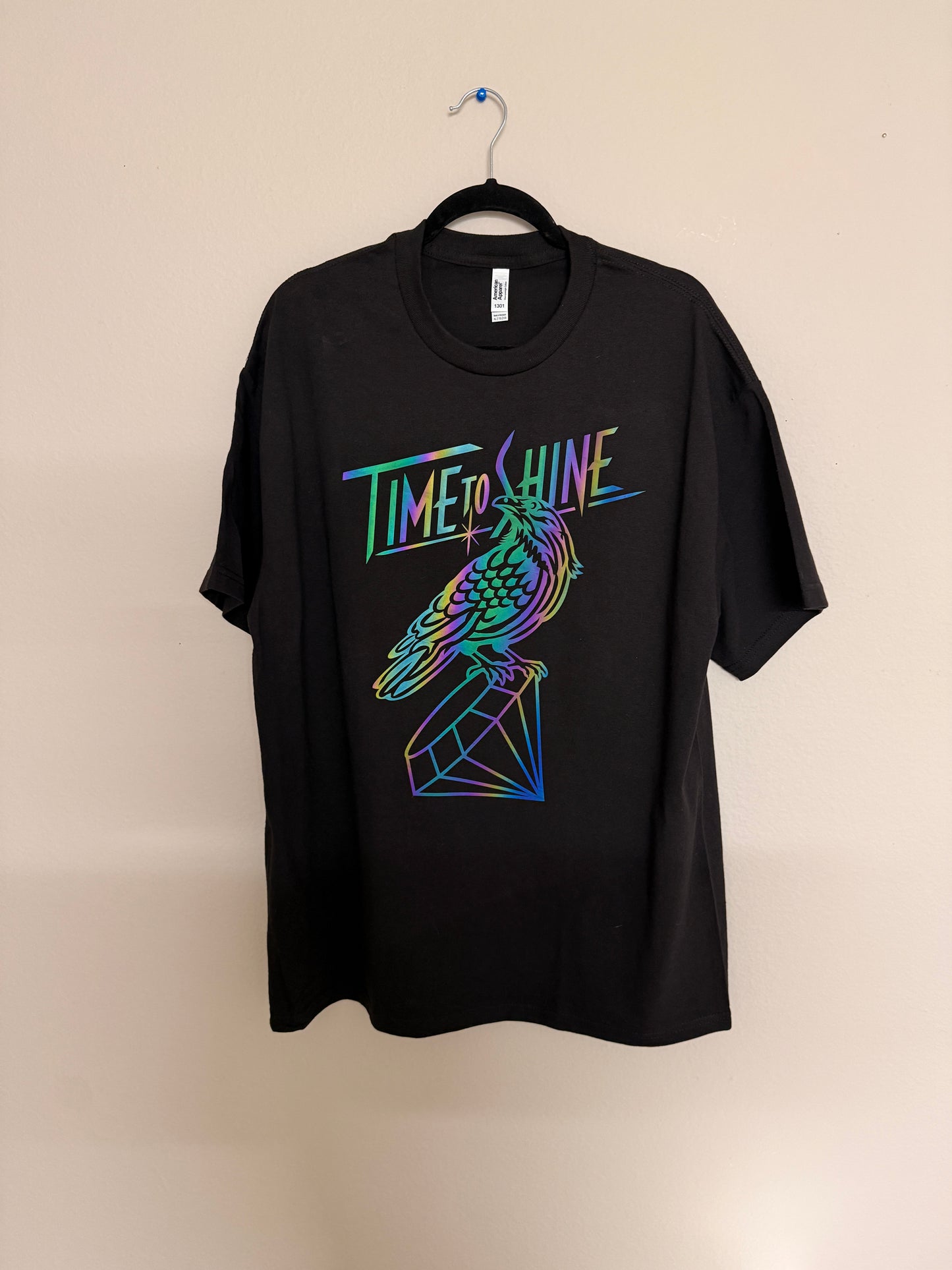 Time to Shine Holographic Crow Tee