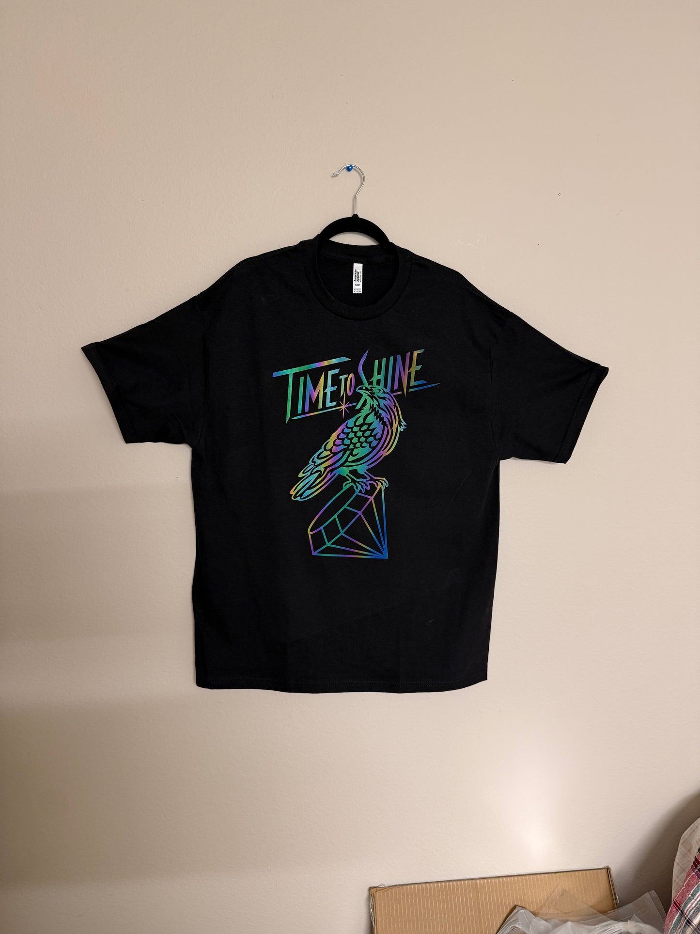 Time to Shine Holographic Crow Tee