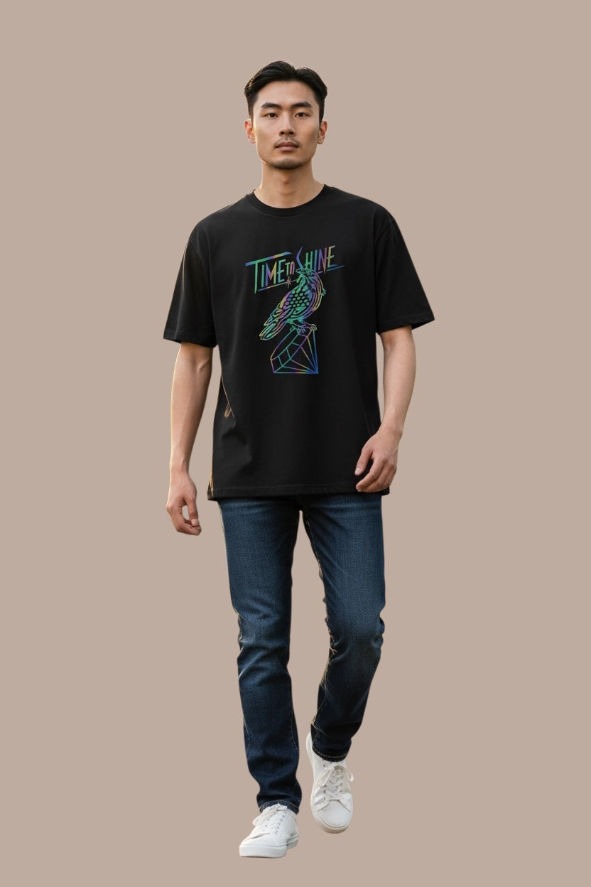 Time to Shine Holographic Crow Tee