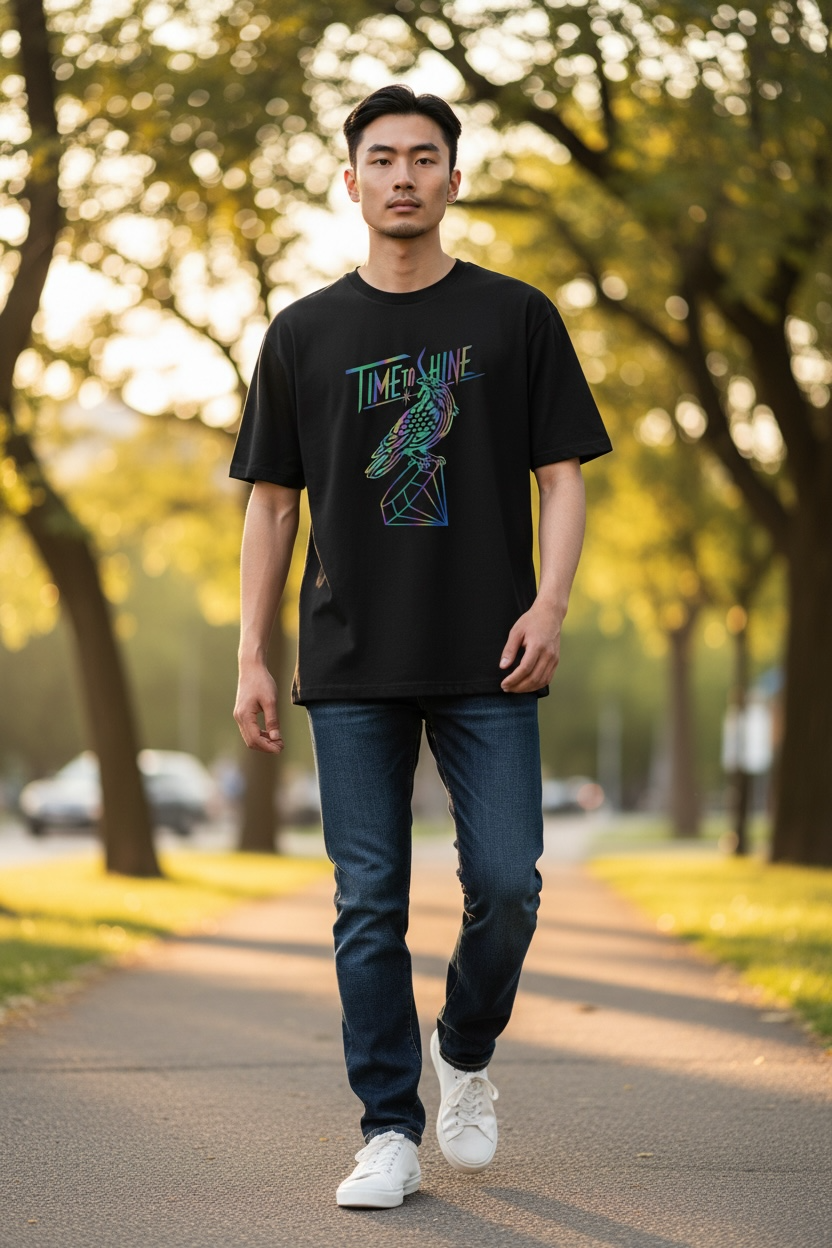 Time to Shine Holographic Crow Tee