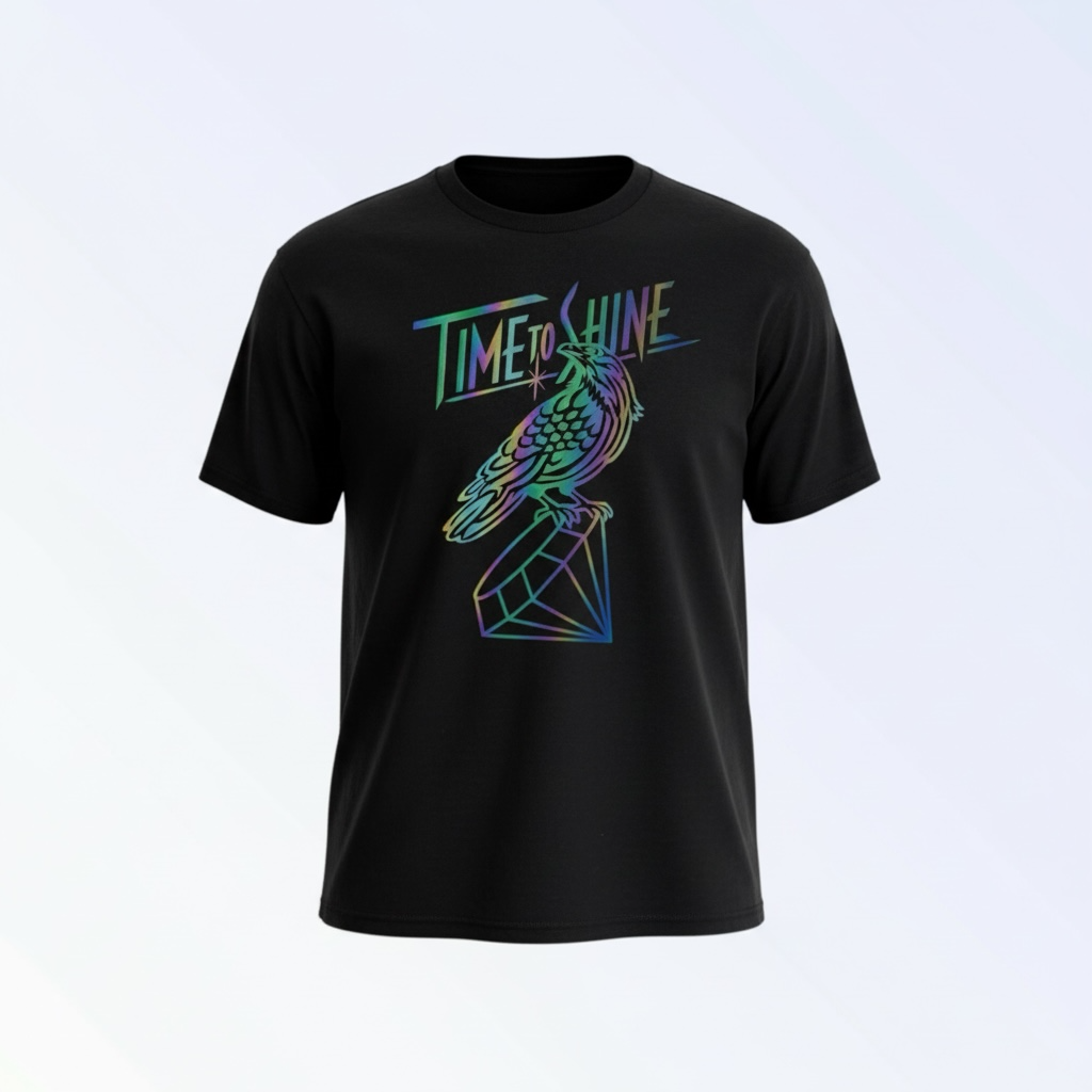 Time to Shine Holographic Crow Tee