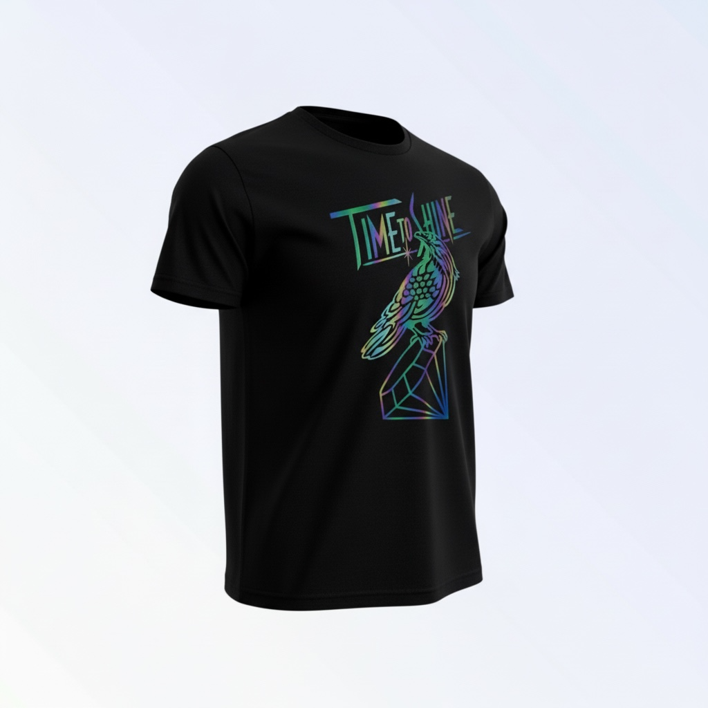 Time to Shine Holographic Crow Tee
