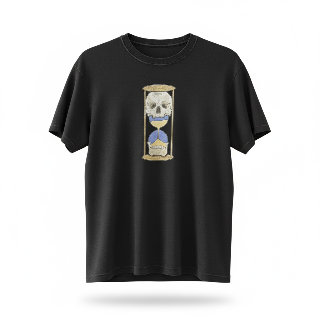 Time to Shine Hourglass Skull Tee