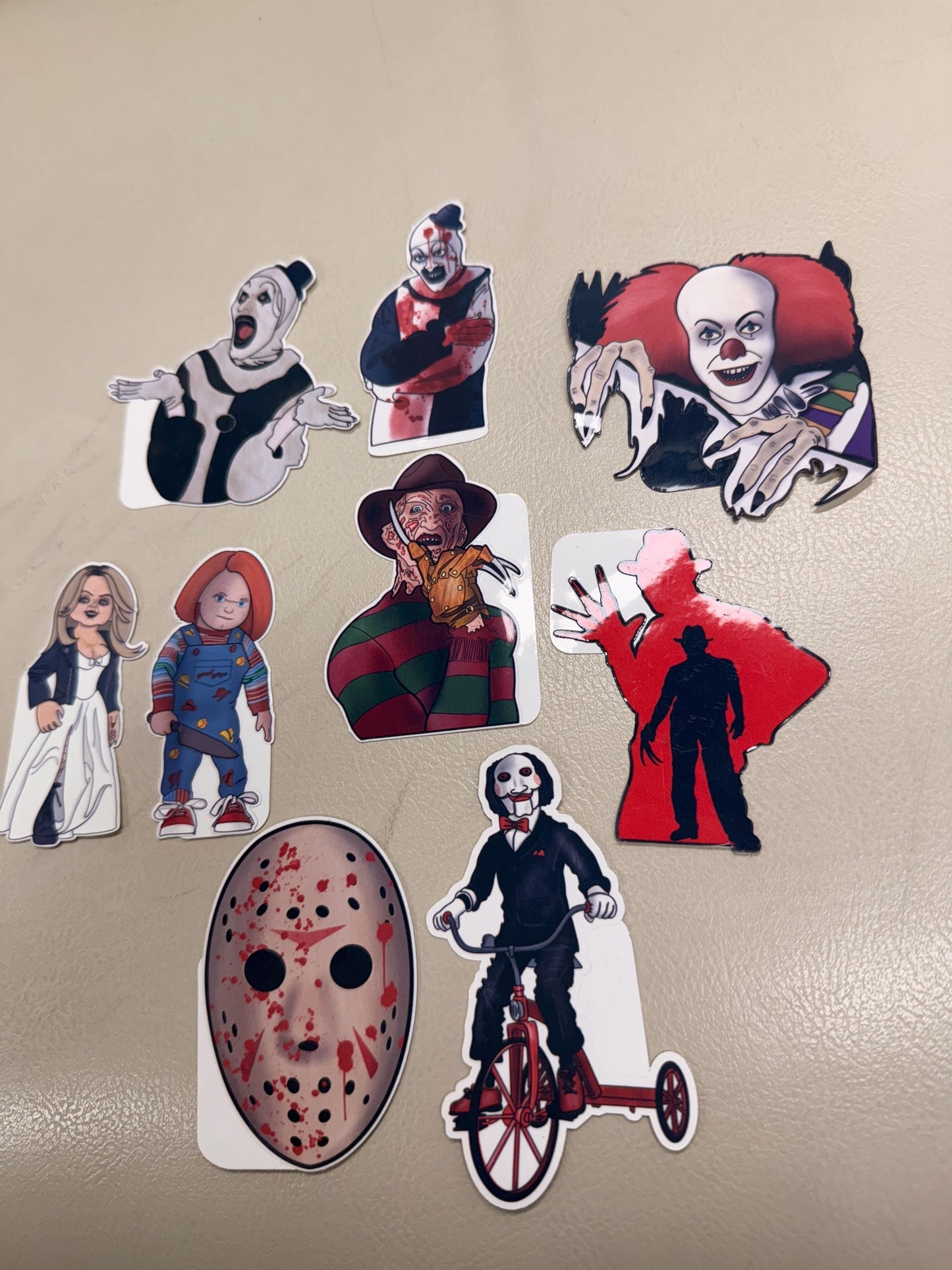 9pc Movie Monster set Stickers hand drawn. Not AI