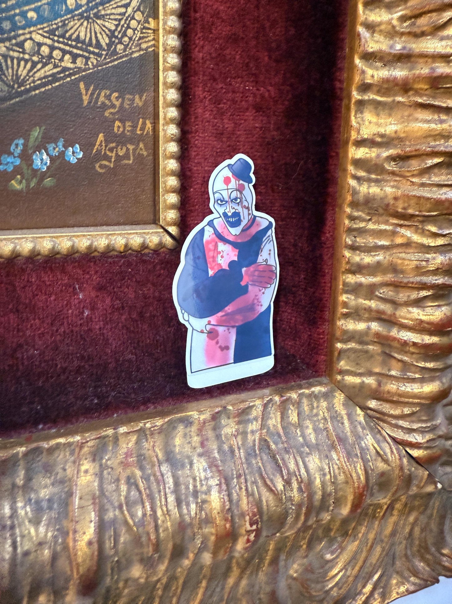 Art the bloody clown Terrifier Sticker hand drawn. Not AI