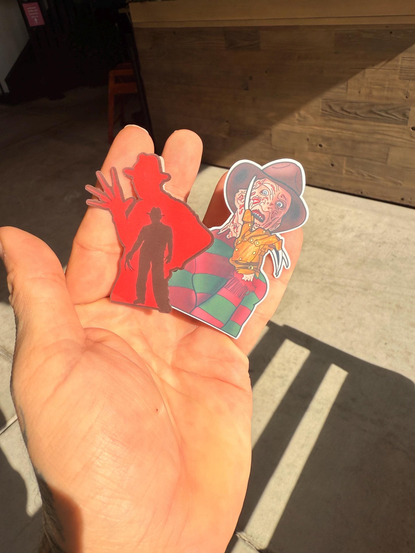 Freddy Kruger 2 pack. Horror movie stickers hand drawn. Not AI